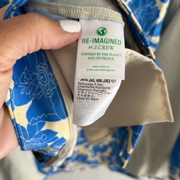 Reimagined by J Crew Cream and Blue Floral Viscose Blazer and Matching Pants - Picture 6 of 7